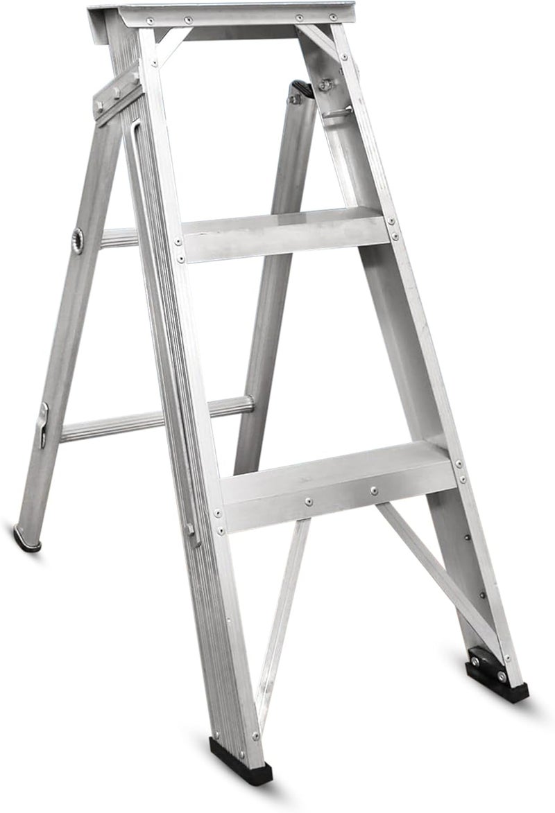 اي ام سي سلم ألومنيوم قابل للطي شديد التحمل من EMC مزود بأقدام مانعة للانزلاق - 3 درجات - Image 1